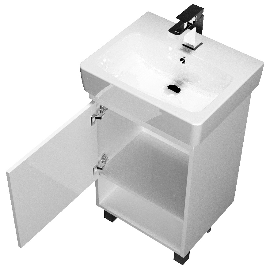 У76059 Тумба Tera 55Н 1д. Белый глянец 1 Marka TERA