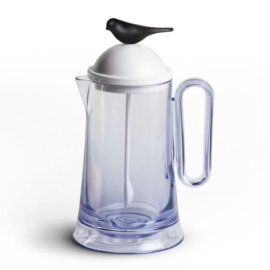 QL10301-WH-BK Кувшин sparrow с ложкой, белый с черным Qualy 