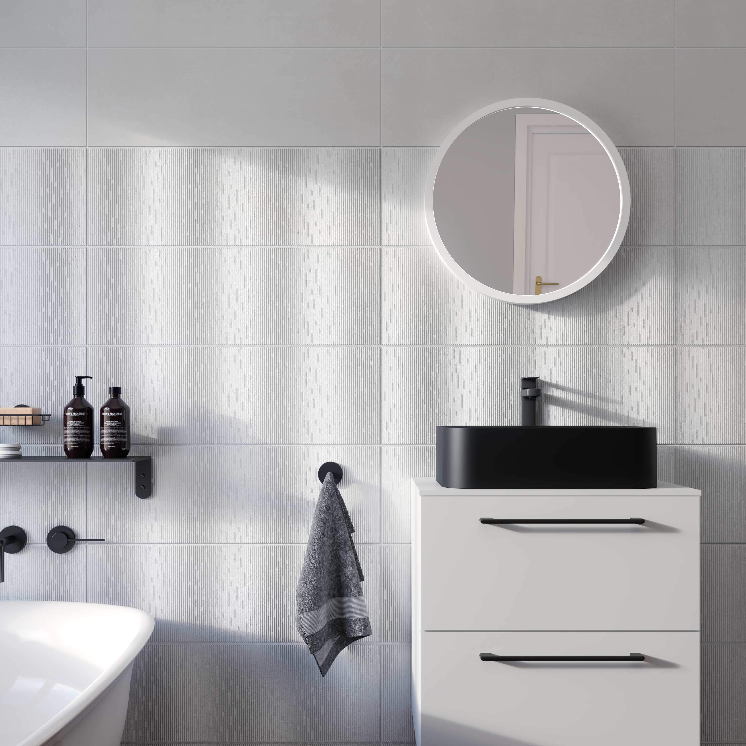 Зеркало INSPIRE Nodal D52 круглое белое с лепным багетом 84121544 STLM-0046564 - Вид №9