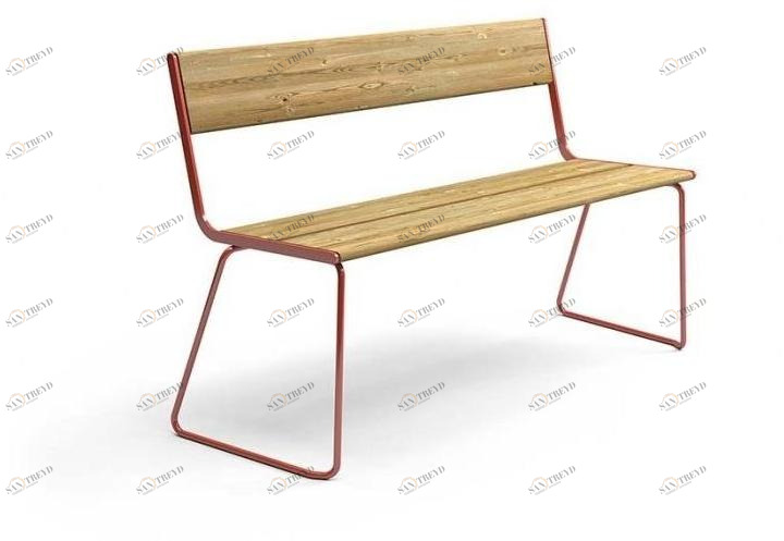 VESTRE Скамья из стали и дерева со спинкой April go sun-id-1474803