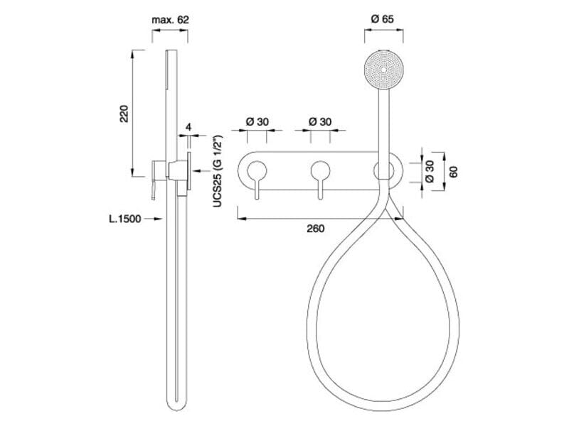 Настенный термостатический смеситель для ванны / душа CEADESIGN INNOVO ARCH-00059458 - Вид №2