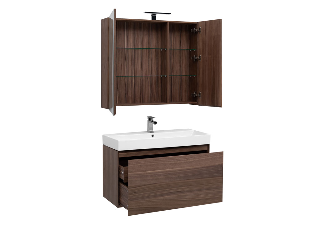 Мебель для ванной Aquanet Нью-Йорк 100 орех 00211662 - Вид №1