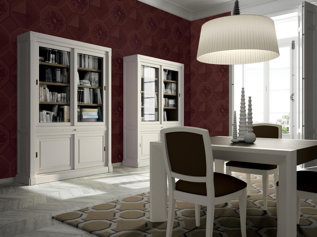 107441 Книжный шкаф Contemporaneo белый La Ebanisteria Hamster 