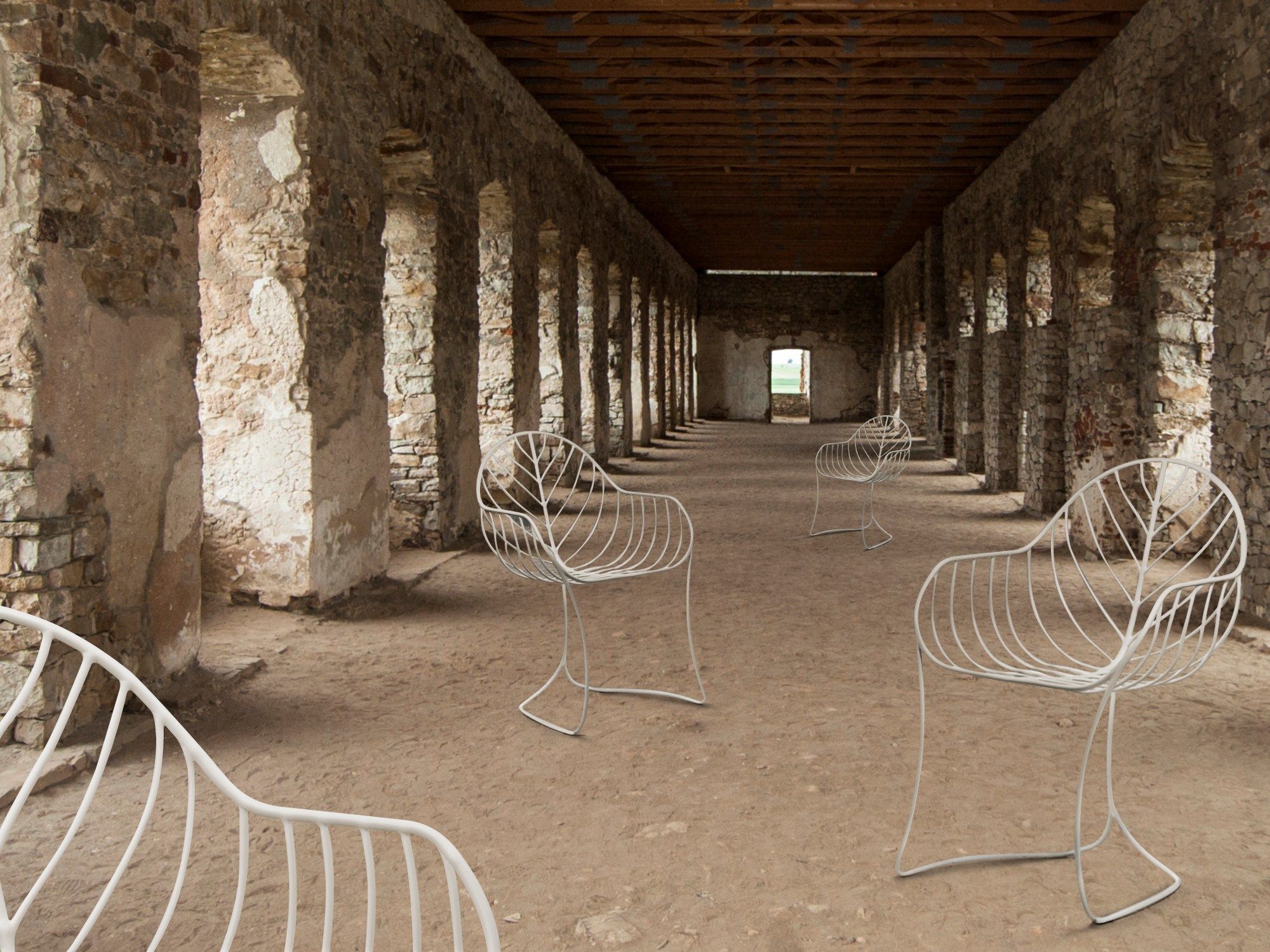 Садовый стул из нержавеющей стали с подлокотниками Royal Botania Folia ARCH-00028309 - Вид №10