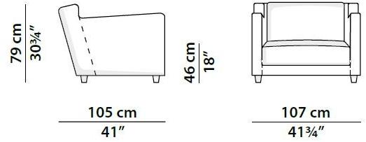 BAXTER Кожаное кресло с подлокотниками Bergère longe sun-id-1507436 - Вид №3