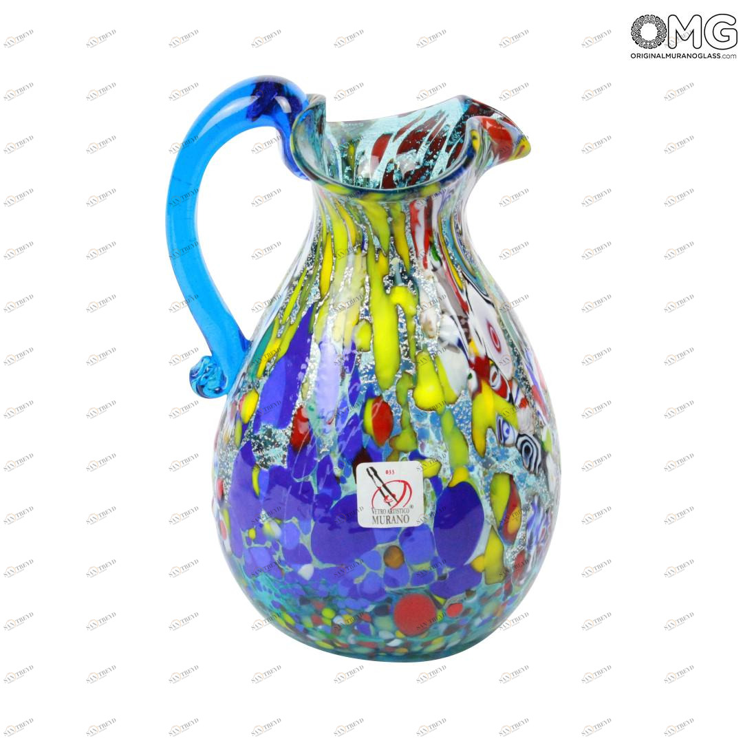 612 ORIGINALMURANOGLASS Кувшин для вина и воды - Murrina Azzurra - муранское стекло OMG 13 см 