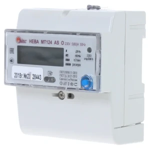 Счётчик электроэнергии Нева МТ 124 ASO 5(60)А, однофазный