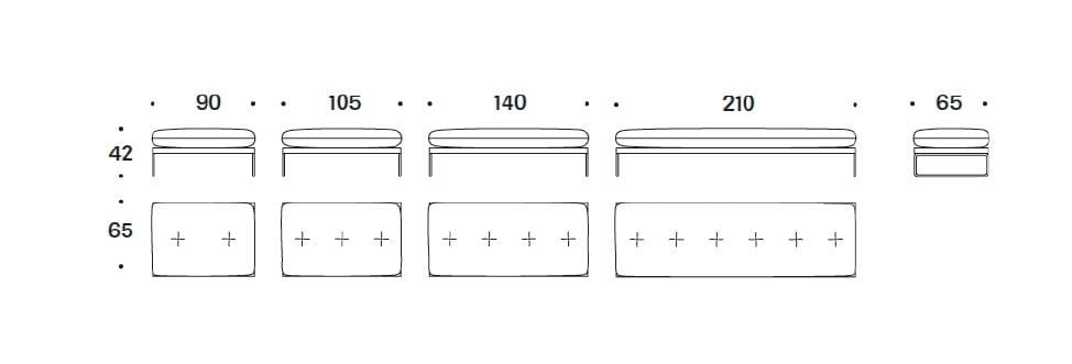 Тканевая мягкая подставка для ног Saba Italia Нью-Йорк ARCH-00136747 - Вид №7