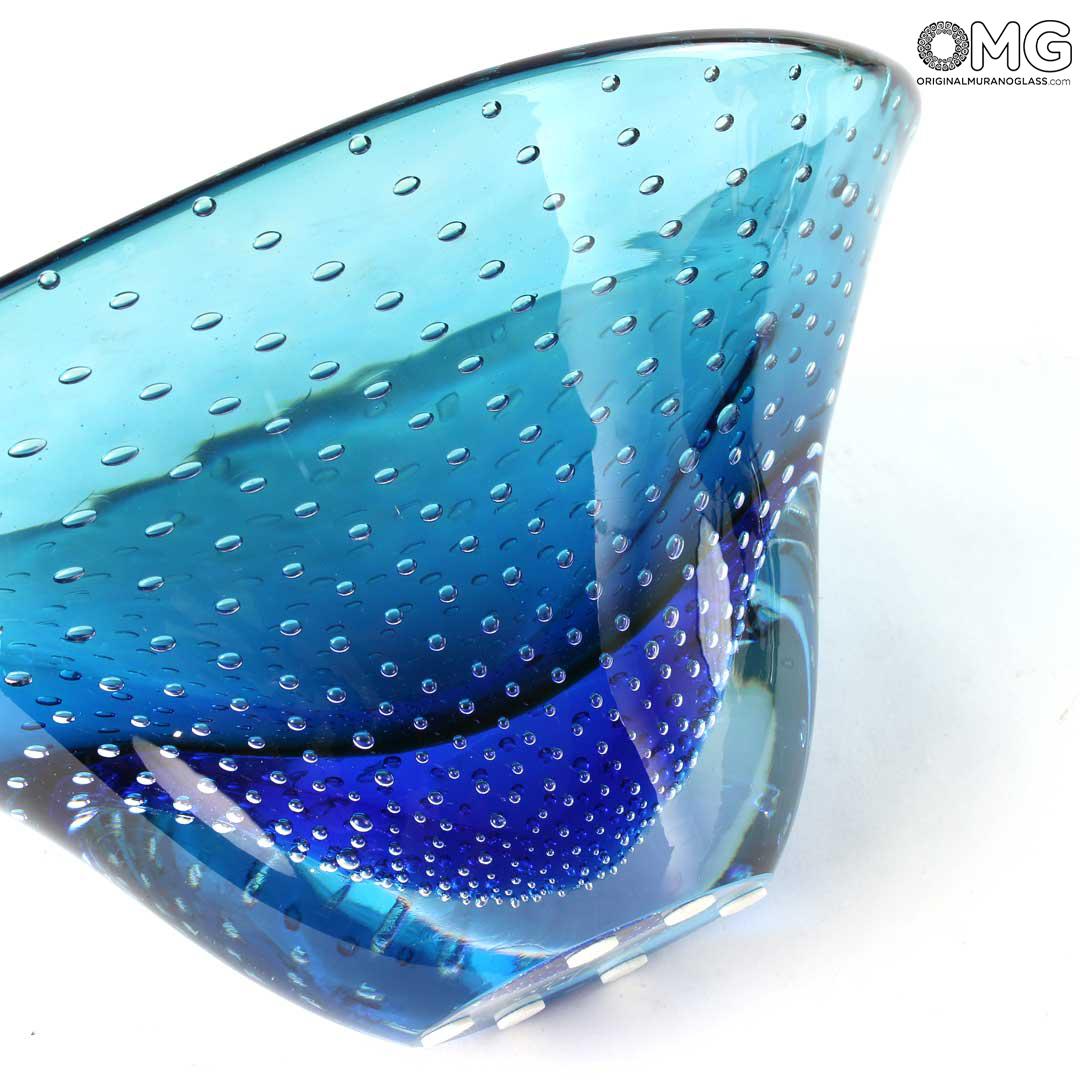 4206 ORIGINALMURANOGLASS Вазочка Мет - соммерсо - муранское стекло OMG 28 см  - Вид №1