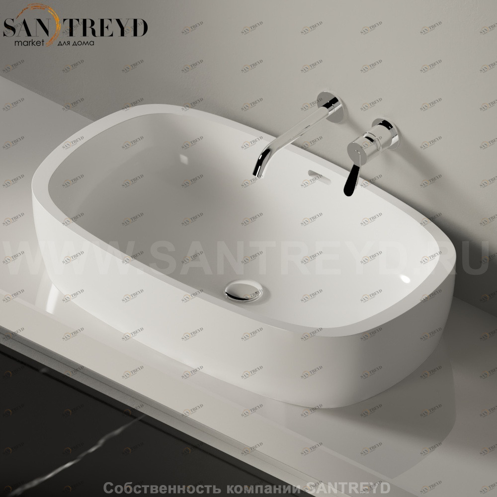 ACER0800ZZZ Накладная раковина на столешницу  прямоугольная Agape 