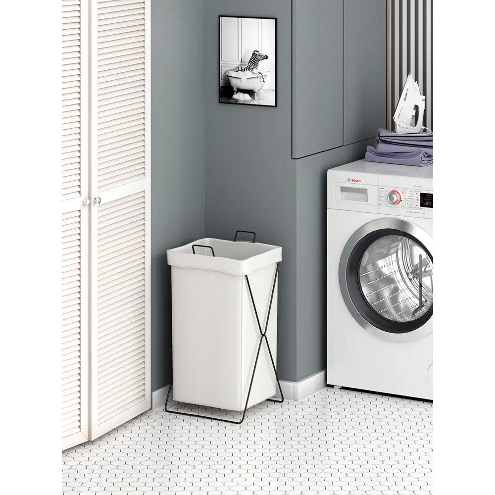 Корзина для хранения бельевая 54л металл белый Santreyd STLM-2101244 - Вид №2