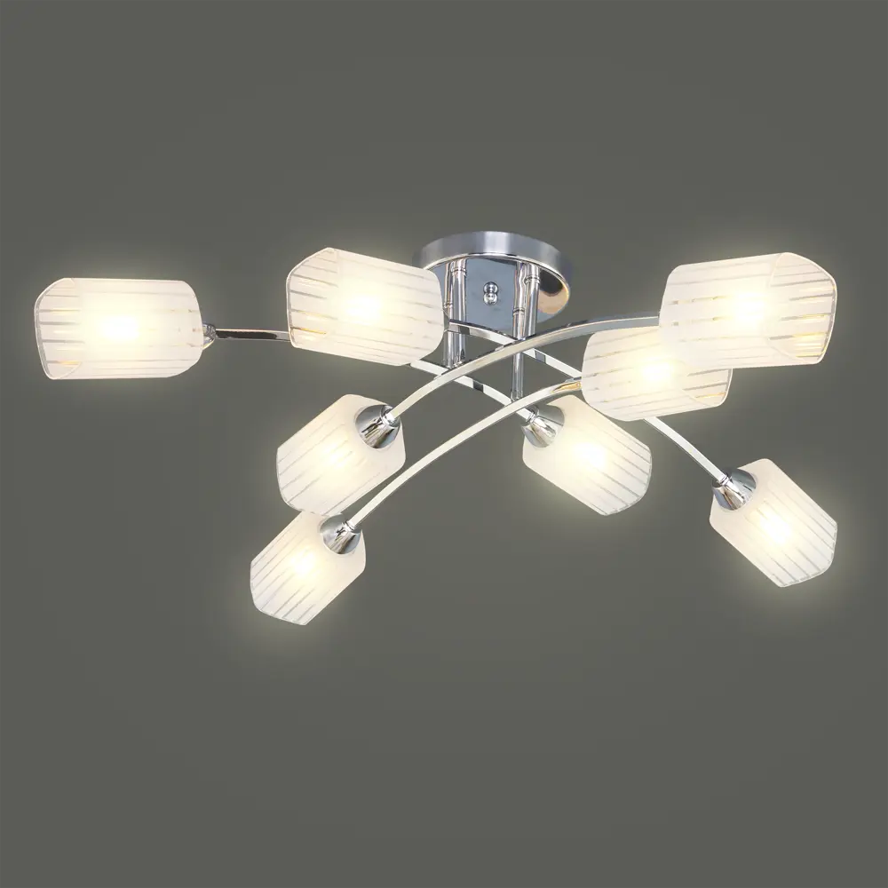 18162497 Люстра Олимпия 8xE14x60 Вт металл/стекло цвет хром/белый STLM-0009791 De Markt  - Вид №5