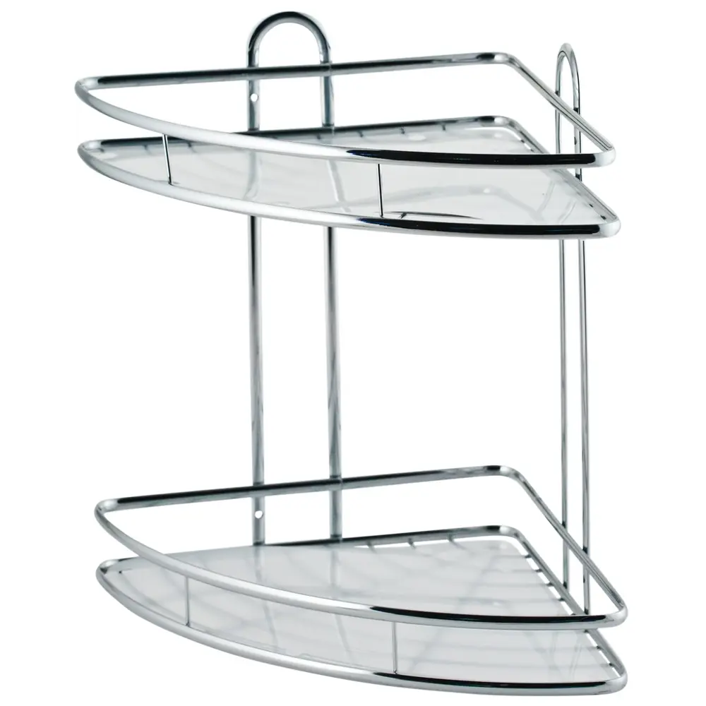 Полка для ванной комнаты Swensa двухъярусная угловая металл SWR STLM-2173417