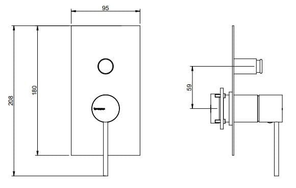 Набор для душа из латуни с ручным душем Rubinetterie Treemme Up+ ARCH-00041018 - Вид №1