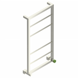 U2R-TWS6H1 Полотенцесушитель Современный квадратный, 6 перекладин, 520 мм x 980 мм, водяной, с 1 декоративной рукояткой Thg-paris Nihal porcelaine verte Никель