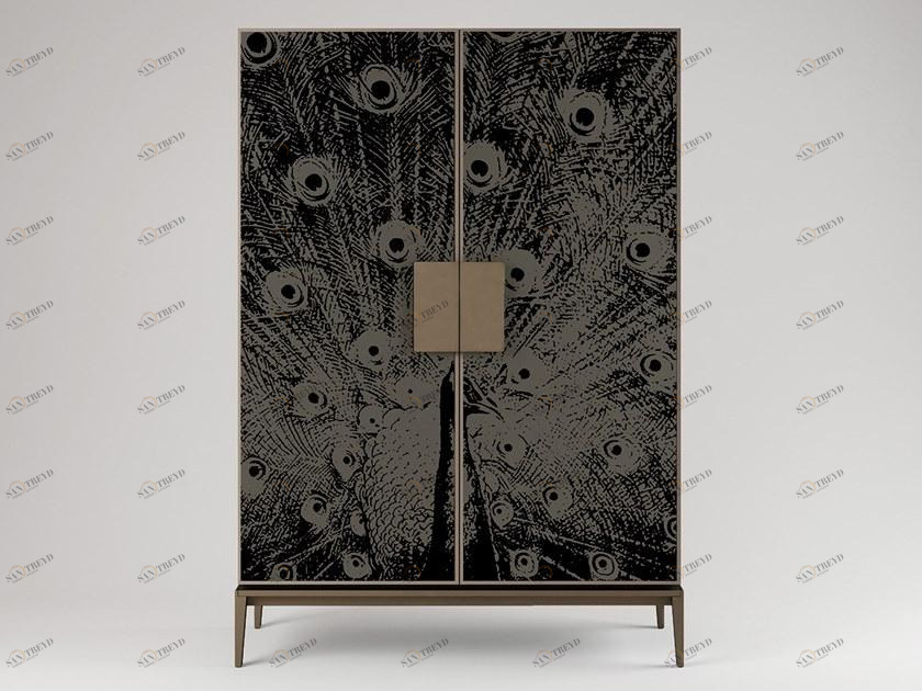 Paolo Castelli Лакированный буфет из мдф и сатинированного стекла Peacock sun-id-1445408