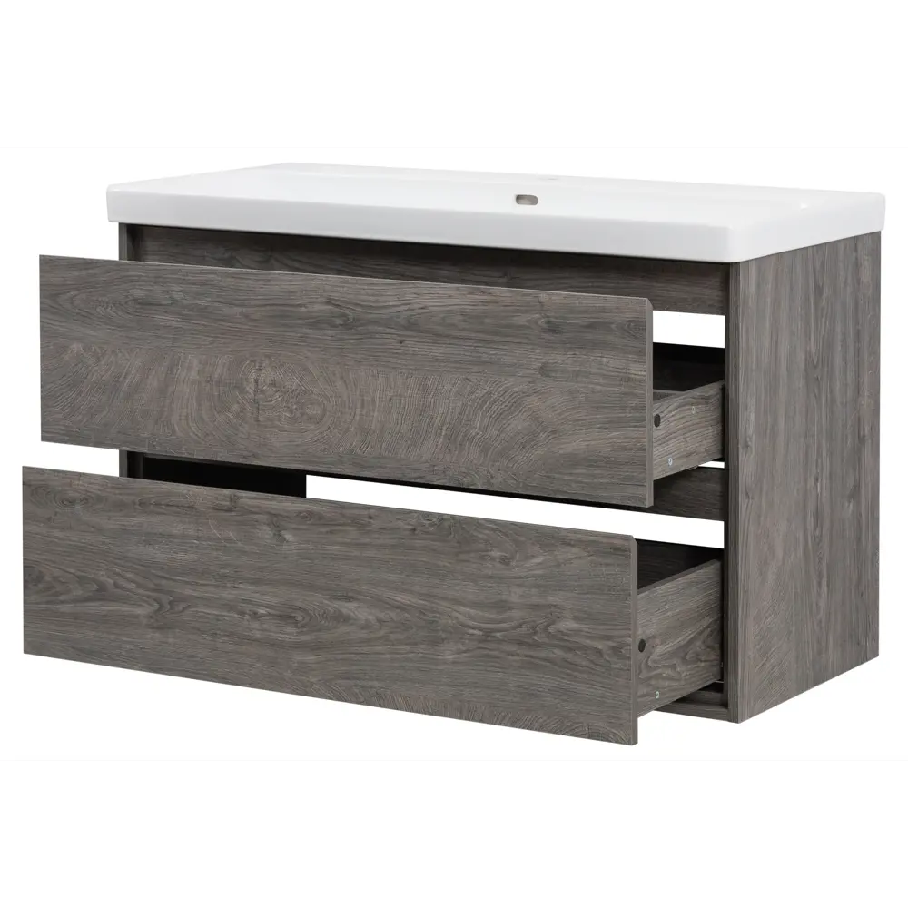 Тумба под раковину KONSENSA Мокка 2.0 подвесная 105 см цвет серый дуб STLM-2172011 - Вид №2