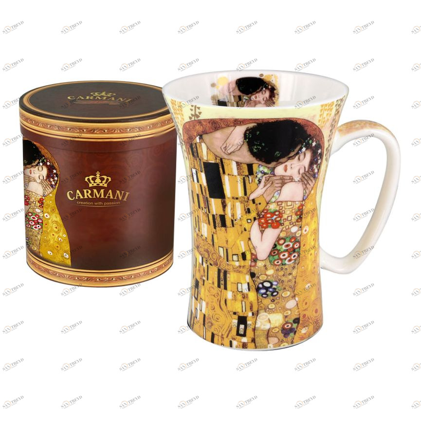 Кружка фарфоровая 0,6 л коричневая "Поцелуй Г.Климт" CARMANI Г.КЛИМТ 00-3946502 Коричневый 