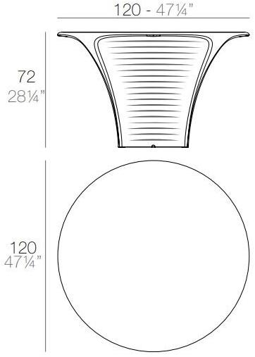 VONDOM Круглый садовый стол из полиэтилена Biophilia sun-id-1436031 - Вид №8