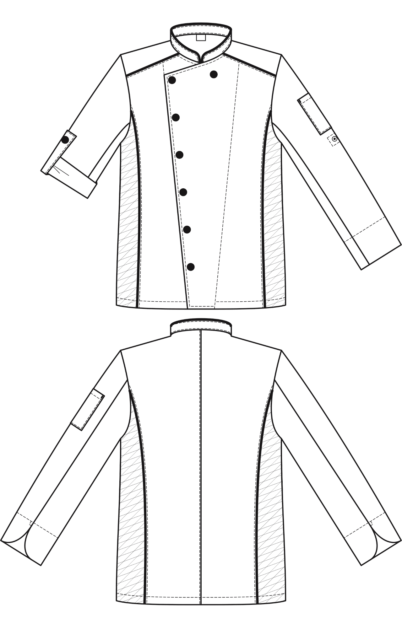 62619 Китель поварской white RICON  Одежда для поваров  размер 58 (XXXXL)  - Вид №2
