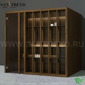 Effegibi YOKU.S105 BI.70100002 Био-сауна с левой дверью. Мощность: 12 кВт макс. Размеры: длина 230 см, ширина 200 см. Отделка: чёрный орех