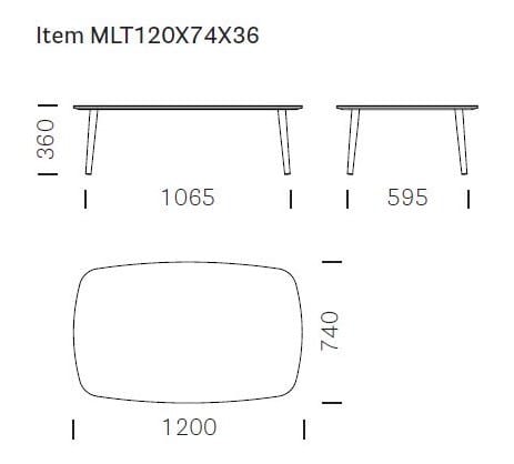 Деревянный прямоугольный журнальный столик Pedrali Мальме ARCH-00085641 - Вид №4