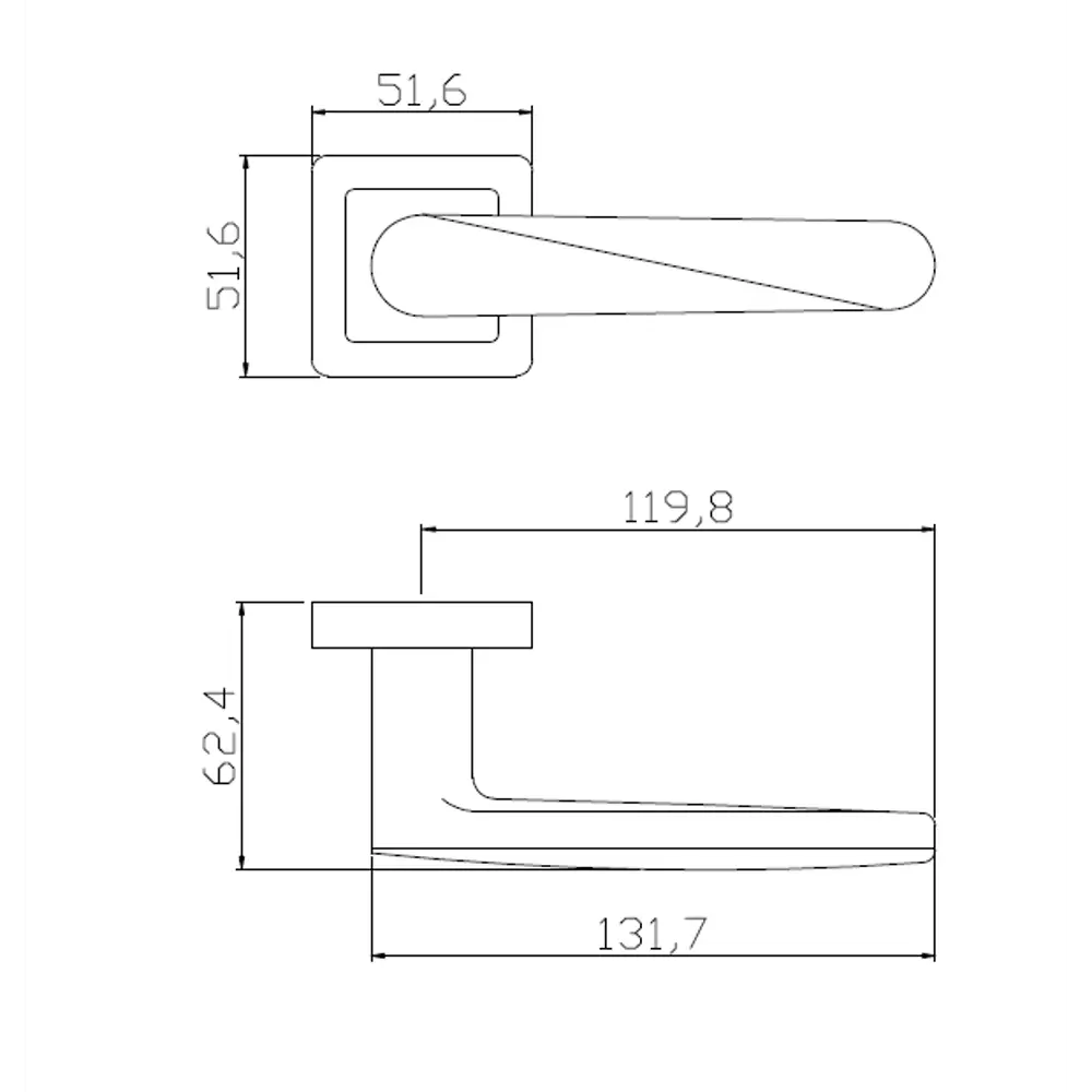 Дверные ручки EDSON P12Q1 на розетке для межкомнатных и входных дверей 85167464 STLM-0059306 - Вид №3