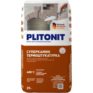 Штукатурка цементная Плитонит СуперКамин белая 25 кг