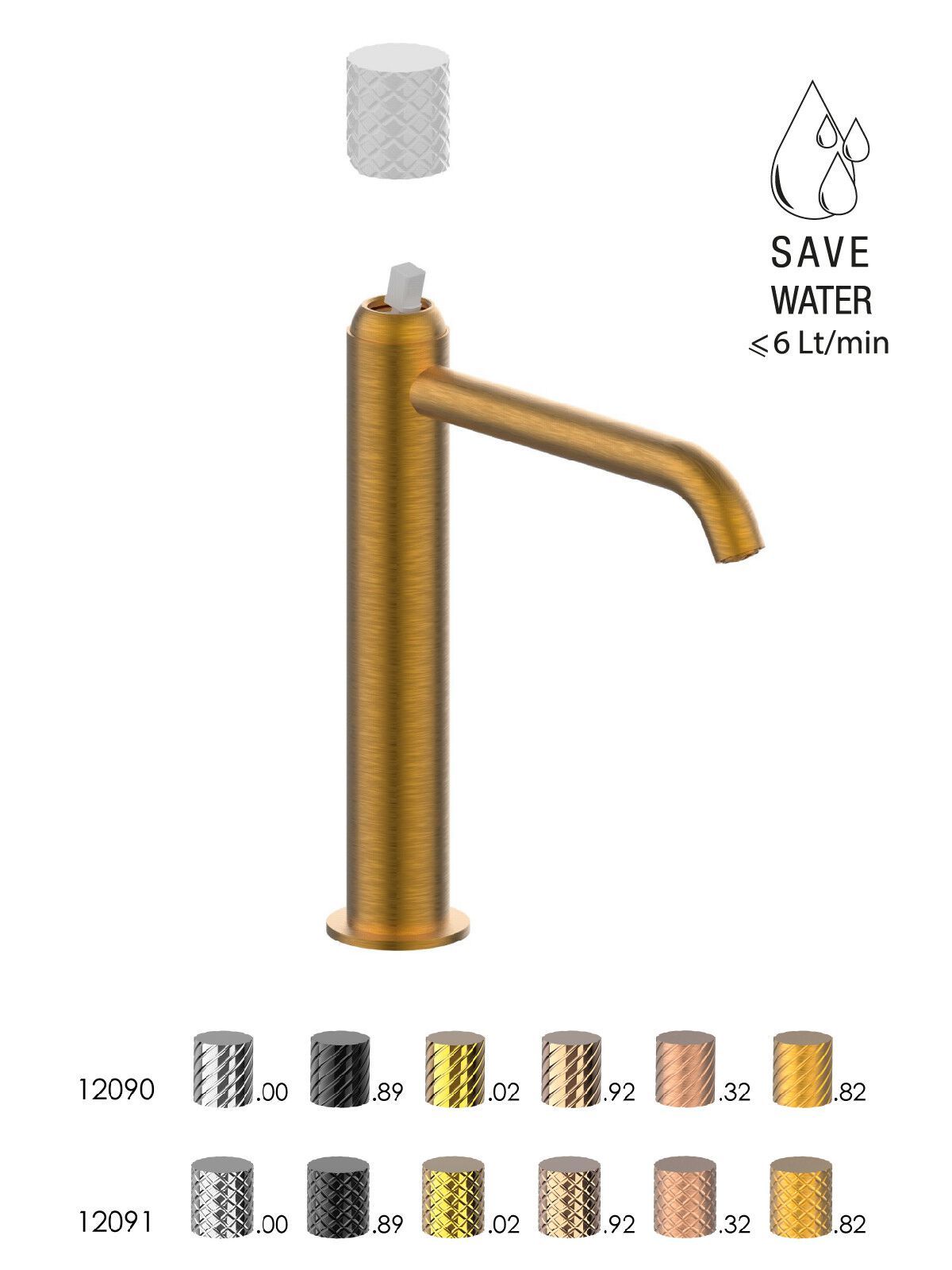 Смеситель для раковины высокого пола с ограничителем расхода Rubinetterie Frattini Pepe XLS ARCH-00125528 - Вид №15