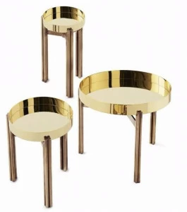 Gallotti&Radice Круглый журнальный столик из латуни Twelve