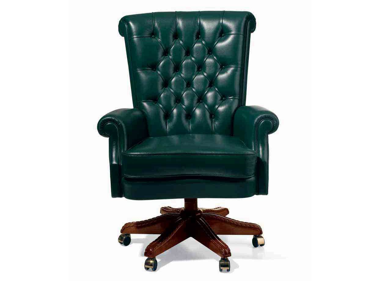 Кожаное вращающееся кресло с колесами OAK Галерея ARCH-00044069 - Вид №1