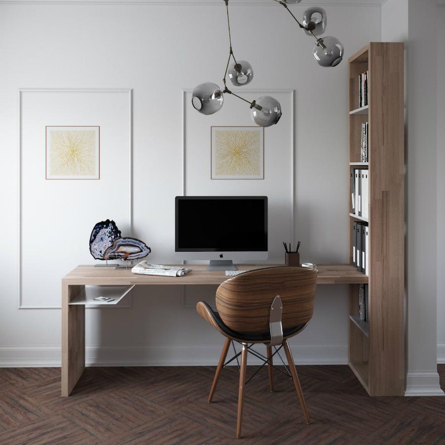 Стол рабочий с полками EcoComb, ясень BraginDesign BR0305ЯБ - Вид №1