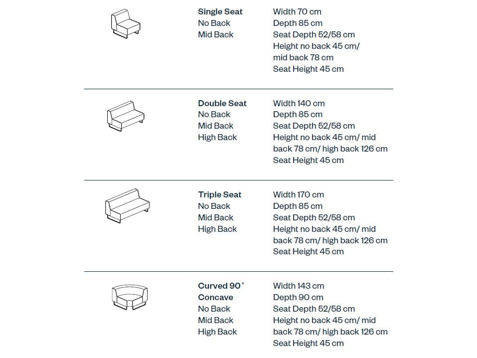 2-местный модульный тканевый диван с высокой спинкой Haworth Riverbend ARCH-00100466 - Вид №1