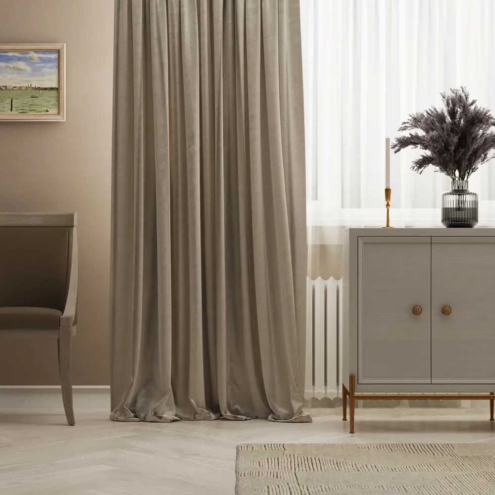 Штора на ленте Inspire Lerata 160x280 см цвет кремовый 83562038 STLM-2063449 