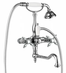 Смеситель для ванны с поворотным изливом с ручным душем, шлангом 150 см CEZARES NOSTALGIA-VDF-01-Bi