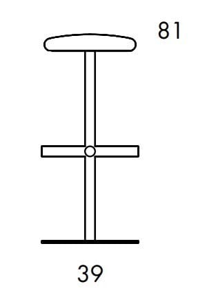 Высокий стальной барный стул с подставкой для ног Bla Station OXO ARCH-00036035 - Вид №11