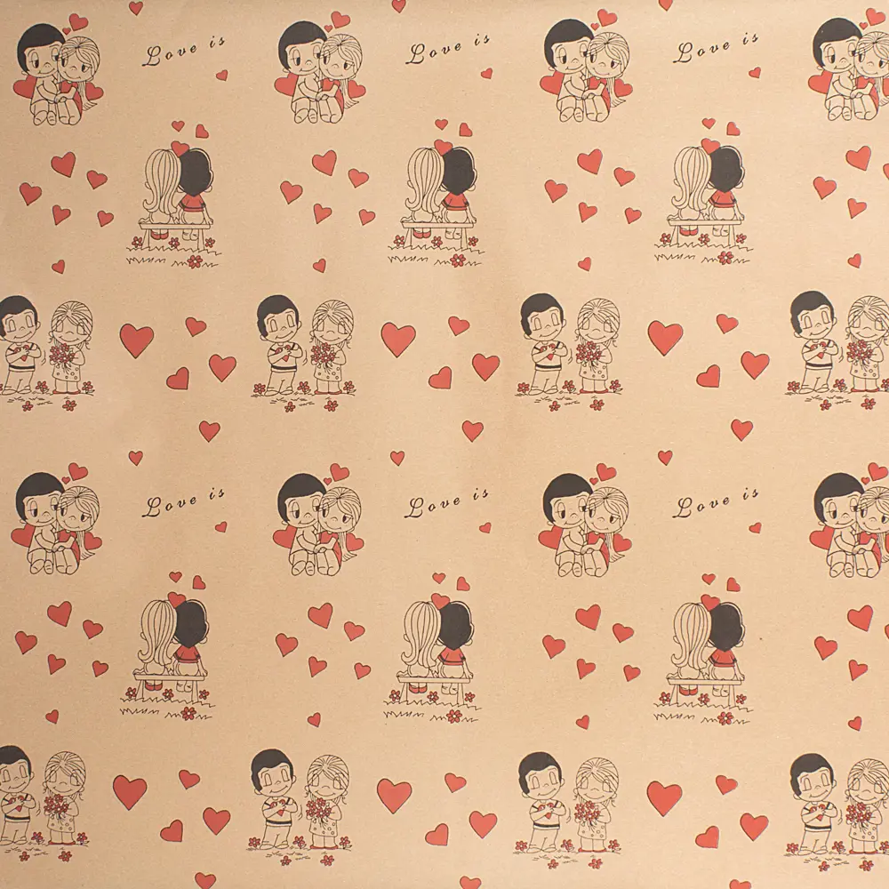 Крафт бумага Love is 0.60x2 м Santreyd STLM-2098333