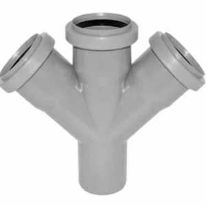 Крестовина канализационная Д50х50х50мм 45 градусов