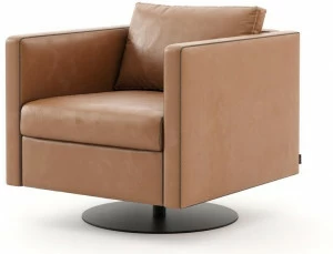 Laskasas Поворотное кожаное кресло с подлокотниками