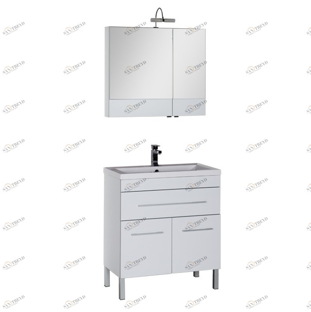 Комплект мебели Aquanet Верона 90 белый (напольный 1 ящик 2 дверцы) 00182948