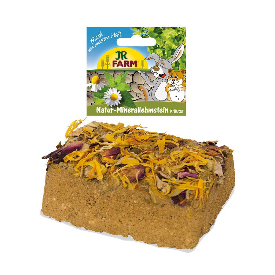 ПР0016407 Минеральный камень для грызунов 08252 Натуральный суглинистый с цветками 1шт 100г JR Farm 