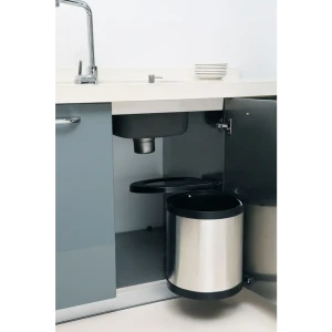 Ведро для мусора 14 л нержавеющая сталь цвет серебро