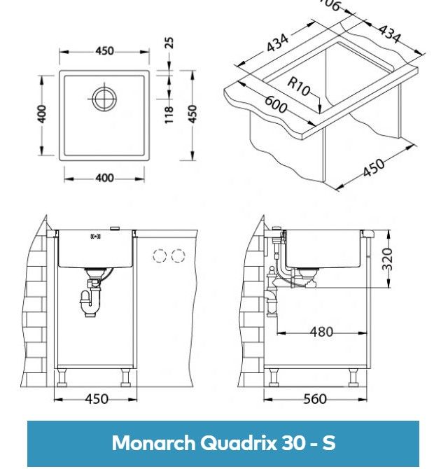 Мойка Alveus Quadrix Monarch 30 1122689 - Вид №6
