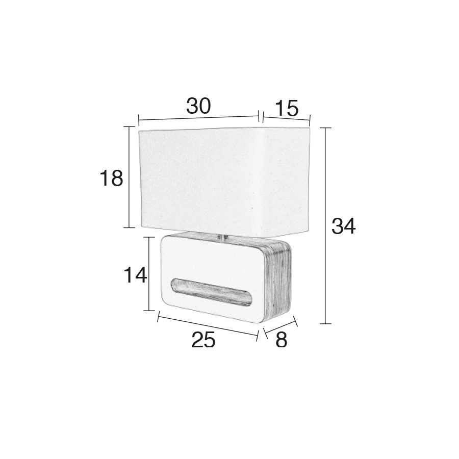 Лампа настольная Wood, белая Zuiver 5000803 - Вид №8