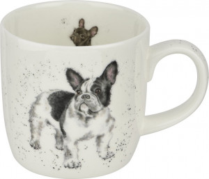10637586 Royal Worcester Кружка Royal Worcester "Забавная фауна","Французский бульдог" 310мл Фарфор костяной