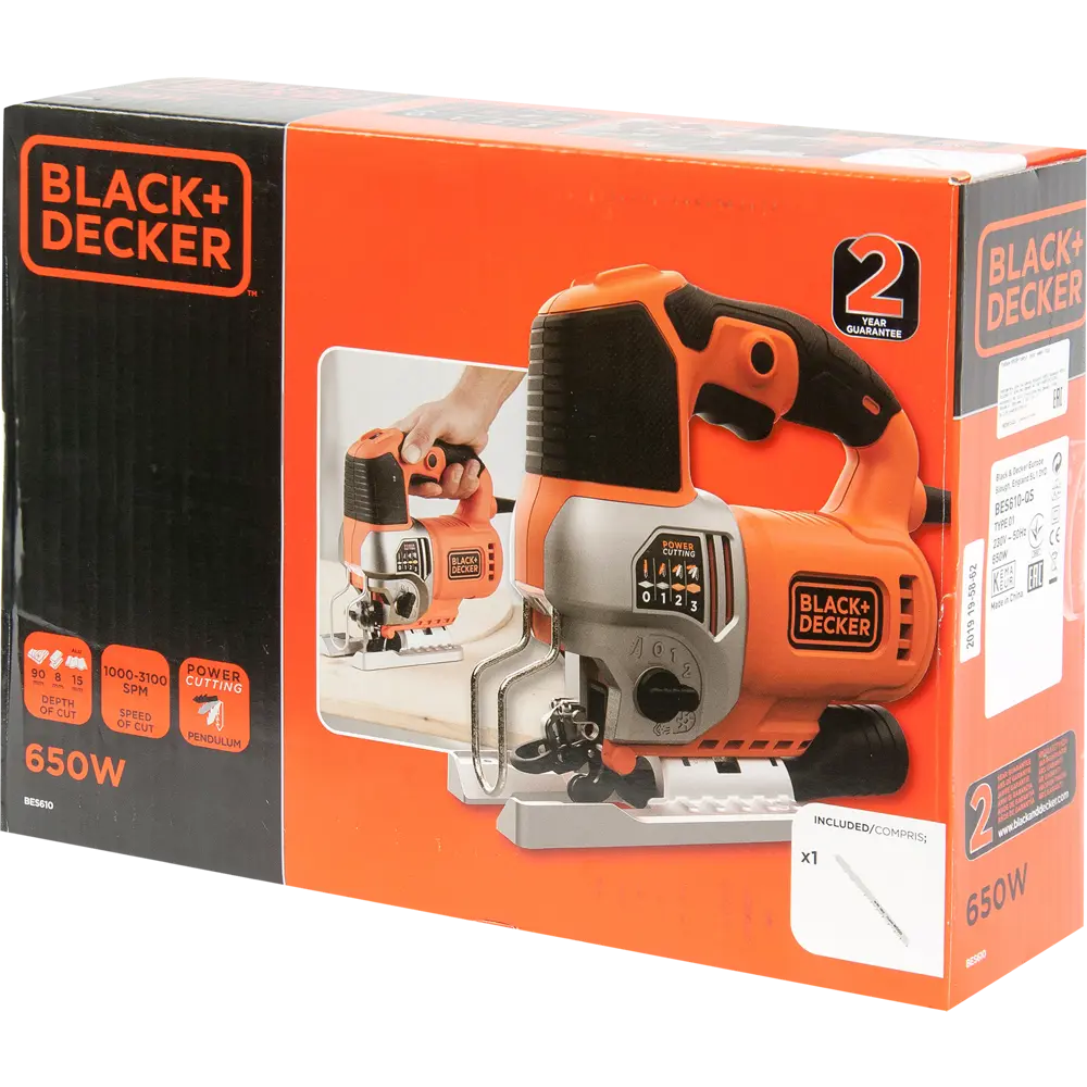 Лобзик Black&Decker BES610, 650 Вт BLACK + DECKER STLM-2158503 - Вид №4
