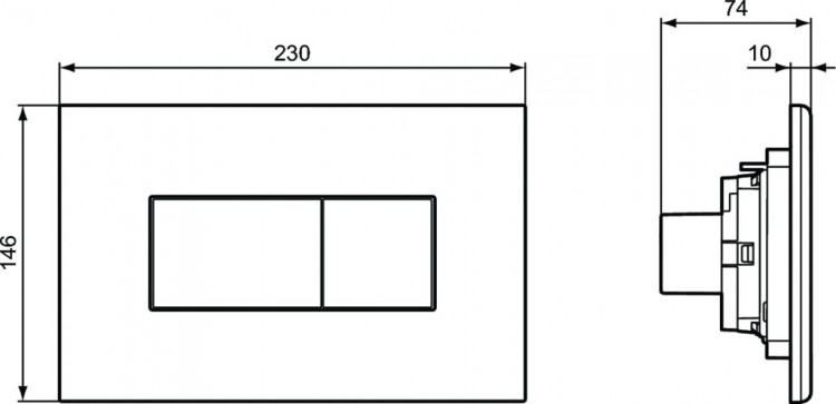 R0110JG Пневматическая панель смыва SOLEA P2 Ideal Standard PROSYS SOLEA  - Вид №2