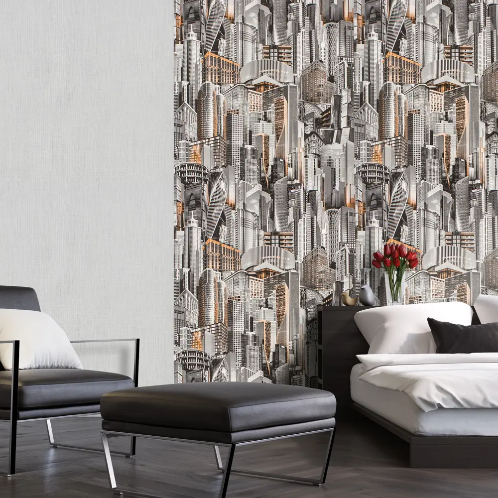 Обои бумажные Небо серо-желтые 0.53 м 1038-016 Santreyd НЕБОСКРЕБЫ STLM-2082228 - Вид №3