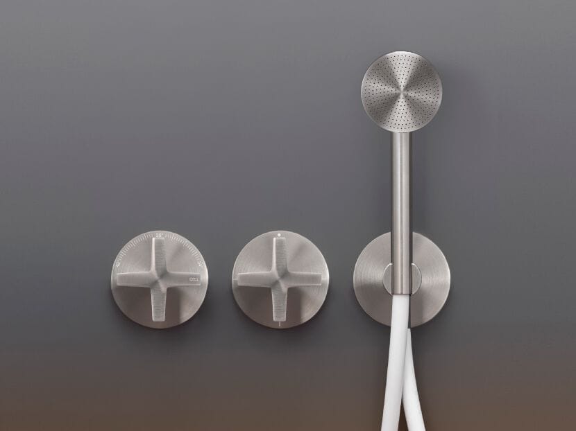 Нержавеющая сталь термостатический встраиваемый смеситель для ванны / душа с ручным душем CEADESIGN CROSS ARCH-00017256