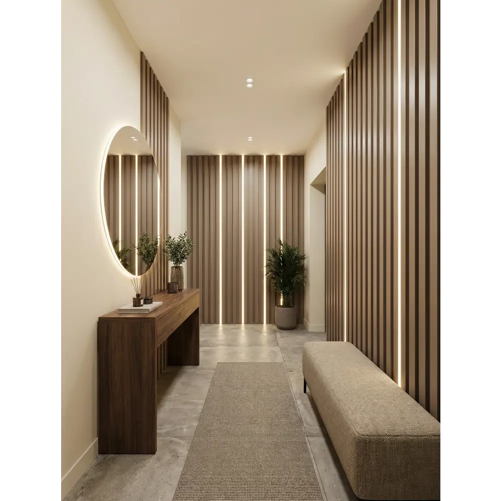 Реечная панель Рейки прямоугольник МДФ цвет мокко 2700x122x12 мм 4 шт Santreyd STLM-2207678 - Вид №7